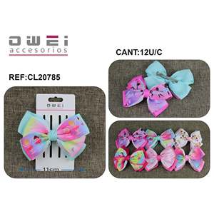 Handmade Christmas and Cartoon Satin Hair <b>Clips</b> for Girls 5cm <b>BOW</b> with <b>Clip</b> Pretty and Sweet Handmade in Polyester 12u/c - Product Image 1