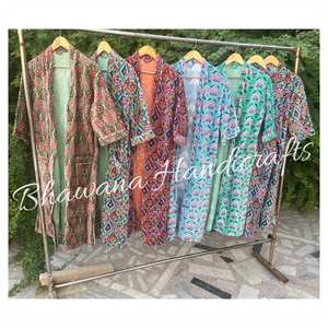 Cotton Velvet Bathrobe Kimono Free Size Floral Bridal Robes and Bridesmaids <b>Gifts</b> for Girls Named 'Frida' - Product Image 1