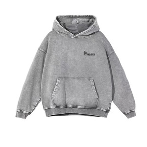 Sweat à capuche uni surdimensionné à épaules tombantes, sweat à capuche délavé à l'acide, sweat à capuche unisexe de haute qualité pour hommes - Product Image 3
