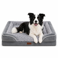 Coussin Orthopédique Lavable Ultra Doux en Velours Écologique pour Chien et Chat – Motif Uni Hiver