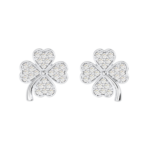ร้อนอินเทรนด์925เงินสเตอร์ลิงโชคดีสี่ใบโคลเวอร์ลูกบาศก์เซอร์โคเนียต่างหูสตั๊ดสำหรับผู้หญิงเวียดนามผู้ผลิต - Product Image 2