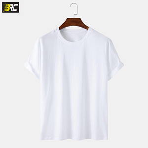 เสื้อยืดแขนสั้นสำหรับผู้ชาย,เสื้อยืดสีพื้นผ้าฝ้ายไม่มีลายสำหรับใส่ออกกำลังกายมี3สี - Product Image 4