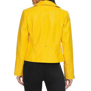Chaqueta de cuero ajustada de manga larga para mujer, Chaquetas vaqueras de talla grande a la moda para mujer, chaquetas de cuero de alta calidad - Product Image 6