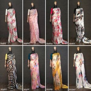 ดอกไม้ดิจิตอลพิมพ์สวยญี่ปุ่นซาตินดิจิตอลพิมพ์ผ้าไหมสารีปาร์ตี้สวมใส่สบายๆง่ายต่อการจัดการสีที่สวยงาม - Product Image 5