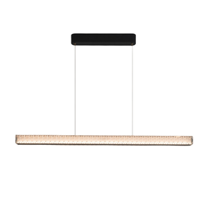 Hiện đại tối giản LED Mặt dây chuyền Đèn Chùm Pha Lê tuyến tính bàn ăn với các yếu tố pha lê cắt và khung nhôm - Product Image 1