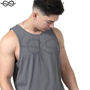 เสื้อกล้ามคอตตอนสำหรับผู้ชายเสื้อกล้ามสำหรับออกกำลังกายเล่นฟิตเนสพิมพ์ลายได้ตามต้องการ - Product Image 5