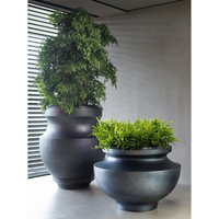 Grande jardinière intérieure et extérieure en fibre de verre, grands pots de fleurs de jardin, pots de plantes artificielles