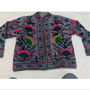 Chaqueta de Terciopelo Premium Bordada con Cuello Mao, Técnica de Tejido para Fiestas de Invierno y Ocasiones Festivas, Ropa Étnica - Product Image 1