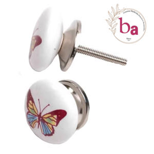 Mobilier moderne européen de luxe Armoire à tiroirs à papillons Poignée en céramique pour cuisine Chambre à coucher Commode Salle de bain - Product Image 1