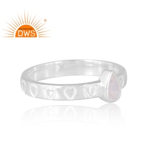 Anillo de piedras preciosas de Luna arcoíris Natural de plata de ley de diseño elegante para mujer, joyería personalizada para mujer, regalo para ella - Product Image 4