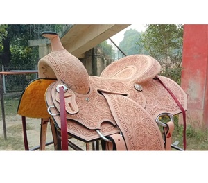 Montura de caballo occidental de cuero de alta calidad totalmente tallada a mano al mejor precio - Product Image 1