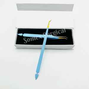 Pinzas para Pestañas de Acero Inoxidable de Alta Calidad, Color Azul Cielo Premium con Estuche Antimagnético - Product Image 6