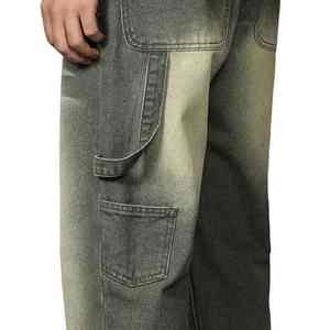 Mid Waist Men <b>Denim</b> <b>Trousers</b> Bulk Supply Straight Leg Fashionable Pants Cotton Fabric With Zipper Closure and Five Pockets - Product Image 6