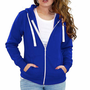 Sweats à capuche et sweats pour femmes fermeture éclair personnalisée surdimensionnée fermeture éclair complète coton 100% entreprise de fabrication à capuche pull uni à capuche femmes - Product Image 4