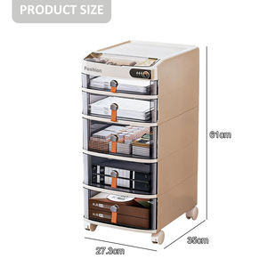 Yatak odası depolama için yatak odası çekmeceli masa depolama el arabası kodlu kilit plastik dolap dolabı altında çok katmanlı - Product Image 6