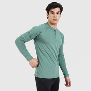 เสื้อยืดแขนยาวสีเขียวทรงสลิมฟิต รุ่น M024 ผ้าระบายอากาศดี สีพื้นเรียบง่าย สไตล์ลำลอง - Product Image 3