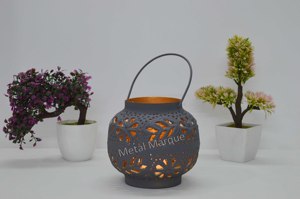 โคมไฟแขวนสีเทารูปตัวทีสไตล์โมเดิร์นของขวัญคริสมาสต์โลหะแกะสลักของขวัญเทศกาลคริสต์มาสแบบพรีเมียม - Product Image 5