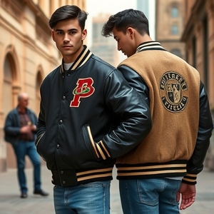 Écusson de broderie OEM Veste universitaire pour dames, design surdimensionné, commande en gros, manches en cuir, laine 380 GSM, usine directe - Product Image 5