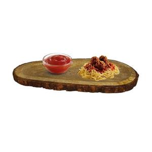 El plato de papaya de madera hecho a mano se puede describir como un plato de servir de forma ovalada alargada hecho de madera de acacia natural - Product Image 2