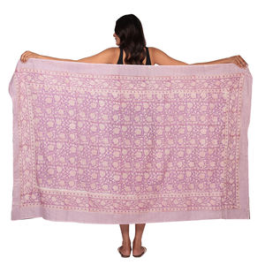 Lightweight Summer Beach Sarong for Women Hand Block Printed Cotton Wrap Scarf Perfect <b>Swimwear</b> <b>Cover</b>-<b>Up</b> Gift for Her - Product Image 6