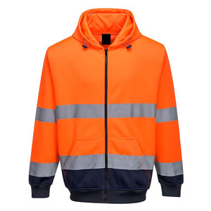 Sudadera con capucha y cremallera de seguridad con cinta reflectante de alta calidad, chaqueta con capucha de seguridad para invierno al aire libre - Product Image 1