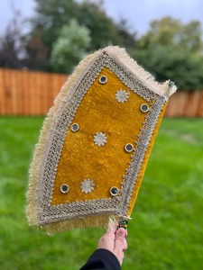 Éventail indien fait à la main multicolore / Pankhi pour la circulation de l'air et la décoration, Punjabi Dholki Pankhi Velvat avec Gota Fan, cadeau de mariage musulman - Product Image 4