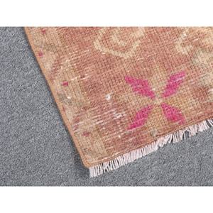 พรมตุรกีขนาดเล็ก 1.4x2.5 ฟุต (44x77 ซม.) พรมขนสัตว์สีน้ำตาลวินเทจลายปะติด - Product Image 5