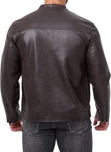Vestes en cuir pour motards en gros avec logo personnalisé OEM/ODM, vestes de moto en cuir véritable, manteaux de conduite de mode résistants - Product Image 3