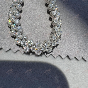 Collier de luxe serti de diamants avec des pierres rondes brillantes, bijoux de déclaration étincelants pour hommes et femmes, cadeau de style hip-hop - Product Image 6