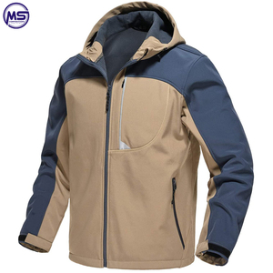 Fait sur mesure 2022 vestes Softshell pour hommes col montant avec manches longues matériau mince en polyester Spandex pour l'hiver - Product Image 3