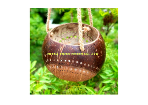 Artex Thien Thanh-macetero colgante hecho a mano, 2023 Natural, con carcasa de coco, adecuado para decoración al aire libre, 100% - Product Image 6