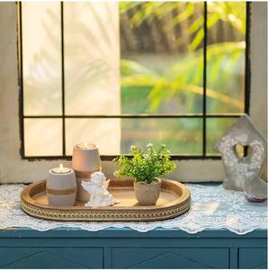 Elegante bandeja de madera de Paulownia de nogal de tamaño personalizado, juego de servicio, bandeja de té rectangular Vintage, mango de madera maciza para uso doméstico, MOQ 20 piezas - Product Image 4