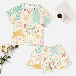 Vestido de dormir de bambú de otoño XL para mujer, tejido de rizo transpirable con letras gráficas, patrón de animales, estilo cómodo, vestido de noche de verano - Product Image 4