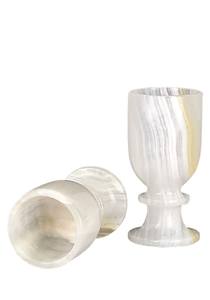 ถ้วยไอศกรีมหินอ่อนสีขาวทำด้วยมือลายหินอ่อนโอนิกซ์ถ้วยไอศกรีมหินอ่อน - Product Image 4