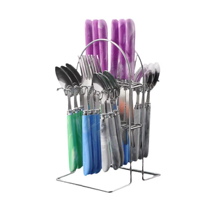 Ensemble de couverts en résine colorée, argenterie pour un usage quotidien en famille, table à manger, argenterie élégante pour les repas et les réceptions - Product Image 6