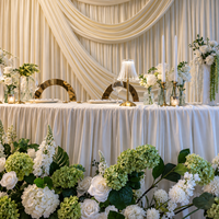 Table de bienvenue pour mariage en intérieur ou en extérieur, fleurs artificielles personnalisées, toiles de fond pour mariage, solutions de décoration de mariage