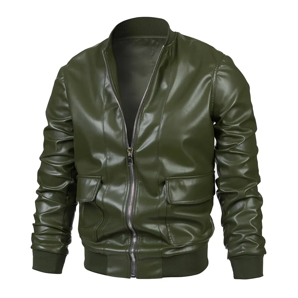 Produk baru jaket kulit asli pria unik jaket coklat untuk dijual jaket kulit pria desain baru