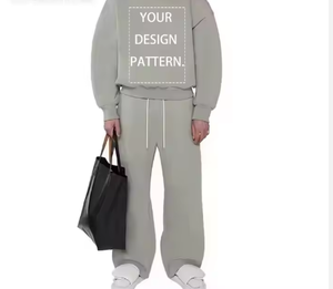 Sudadera con Capucha Holgada Informal de Otoño Invierno, 100% Algodón de Alta Densidad, Estampada a Color, para Hombre y Mujer, Conjunto de Dos Piezas - Product Image 3