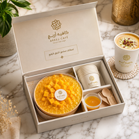 Boîte cadeau personnalisée AT PACK UAE pour desserts avec logo, pour gâteau à la mangue, kunafa, confiseries, café et pâtisserie à emporter
