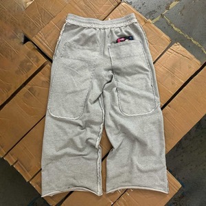 Pantalones de chándal acampanados de peso pesado con logotipo bordado personalizado para hombre, pantalones de chándal holgados de lavado ácido Vintage cosidos en bruto para hombre - Product Image 6