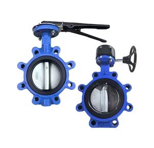 วาล์วผีเสื้อแบบลูกปืนพร้อมซีล PTFE แบบมีก้านโยกหรือเกียร์ควบคุม - Product Image 1