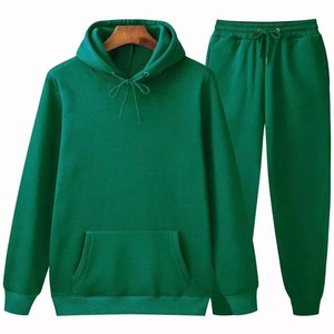 Ensemble de survêtement sportif hiver 2026 : sweat à capuche et pantalon, manches longues, décontracté, 100 % coton molletonné, personnalisable avec logo - Product Image 1