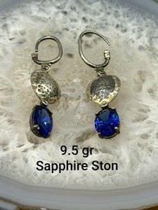 Pendientes de Plata de Ley Hechos a Mano con Cuarzo, 9.5g, Joyería Moderna y Elegante con Piedras Preciosas para Mujer - Product Image 1