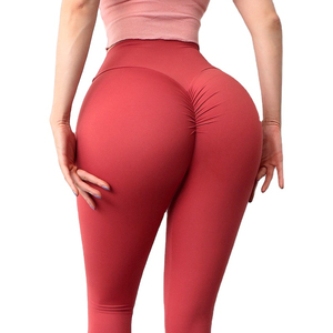 Leggings Deportivos de Cintura Alta Personalizados para Mujer, de Alta Calidad, Transpirables, de Spandex/Bambú, 220g, Colores Personalizados, para Gimnasio, Correr, Yoga, Casual - Product Image 1