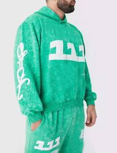 ชุดวอร์ม2ชิ้นสำหรับผู้ชายกางเกงขาบานและมีฮู้ดชุดวอร์มล้างด้วยกรดกางเกงขาบานแนววินเทจประดับพลอยเทียมขนาดใหญ่ออกแบบได้ตาม2025 - Product Image 5