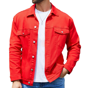 Chaqueta de hombre personalizada a precio de fábrica 2025, chaquetas y abrigos de mezclilla transpirables a la moda de manga larga con cuello vuelto para hombre - Product Image 1