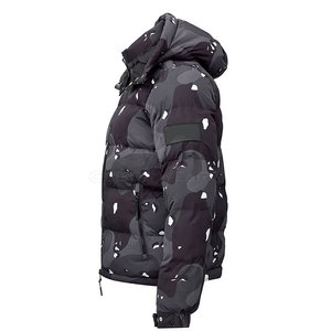 Nouveautés Veste d'hiver à capuche en toile avec fermeture éclair pour hommes, coupe ajustée, logo avant de marque privée - Product Image 4
