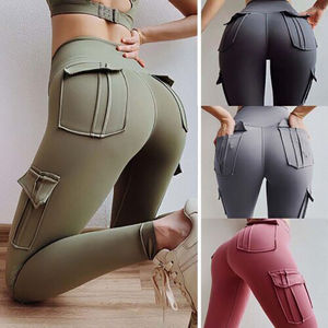 Womens <b>High</b> <b>Waist</b> Yoga Fitness Pants Hip Lifting Seamless <b>Leggings</b> <b>with</b> Pockets <b>Tummy</b> <b>Control</b> Running Tights S-2XL - Product Image 1