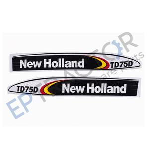 Kit de Adhesivos para Capó de Tractor New Holland TD75D, Juego de Adhesivos de Vinilo Negro - Product Image 2