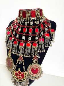 Juego de Joyería Afgana Tradicional de Acero Inoxidable, Forma Personalizada, Pendientes Vintage para Bodas, Fiestas y Compromisos para Mujer - Product Image 3